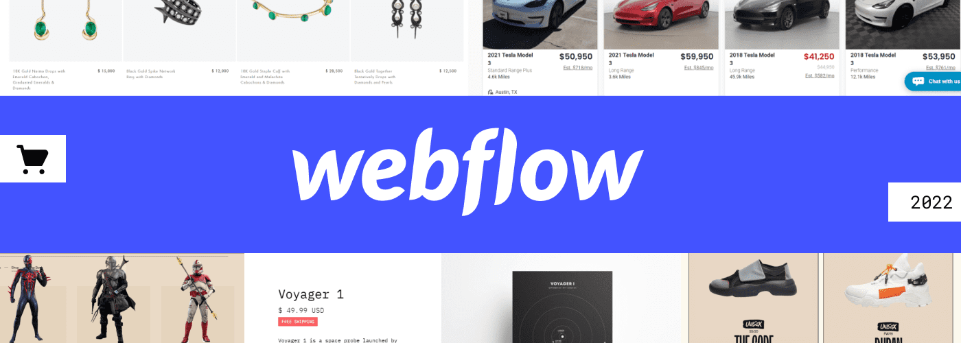 Extrait de site e-commerce sur Webflow
