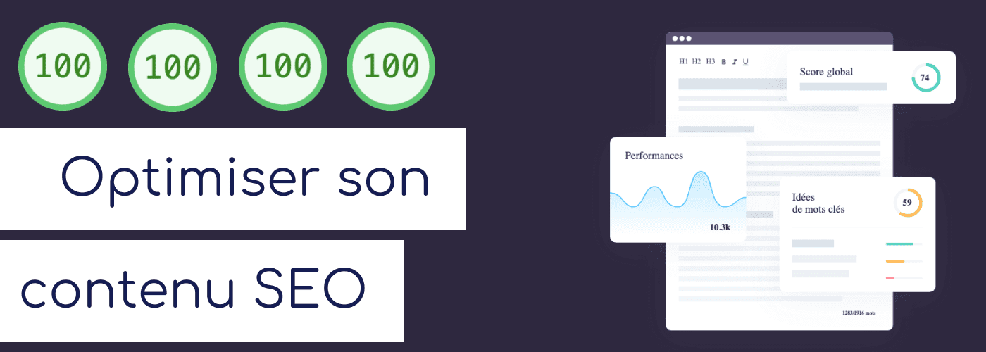 Optimiser son contenu avec score de performance vert à 100/100