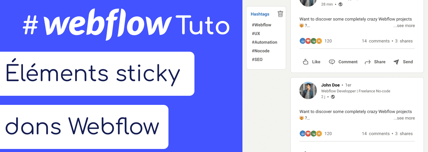 Capture d'écran d'une interface sticky sur Linkedin