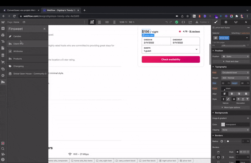 How to Pixel to rem migrator sur l'extension Finsweet for Webflow