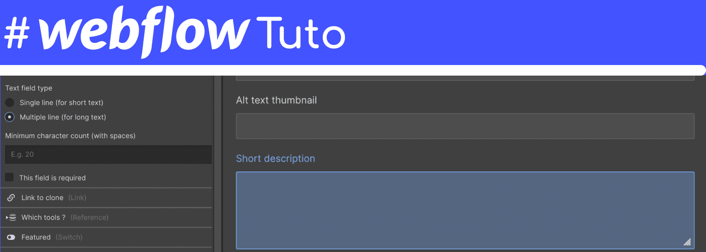#webflowtuto avec les bouttons d'options de line pour les plain text CMS webflow