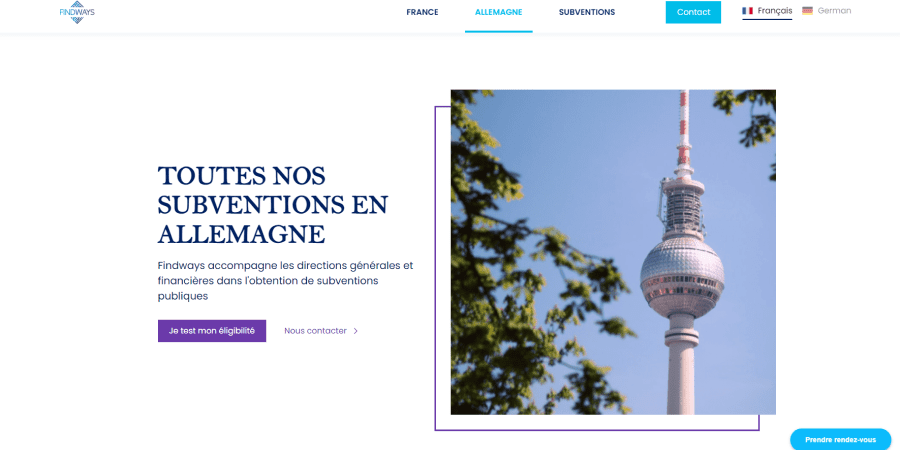 Landing Webflow Allemagne Findways