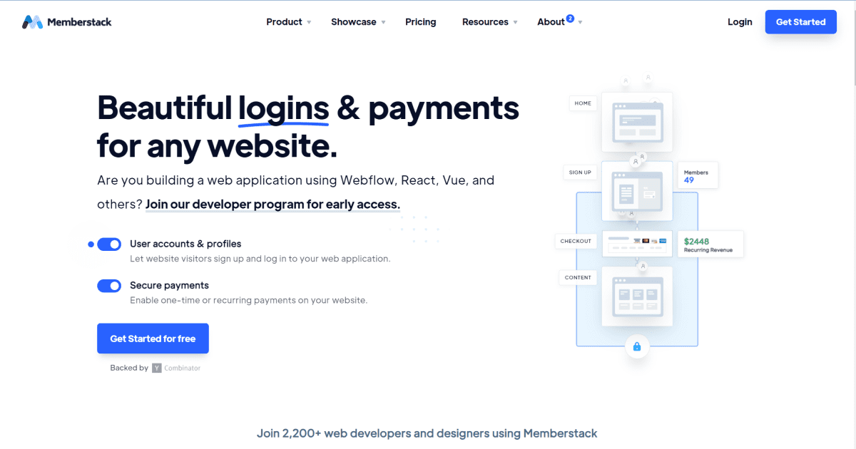 interface outil nocode memberstack