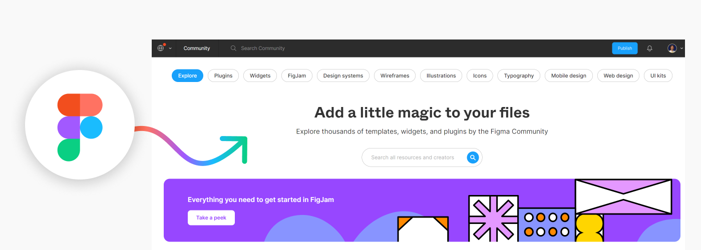 image de la plateforme communauté figma avec logo de l'outil de webdesign figma