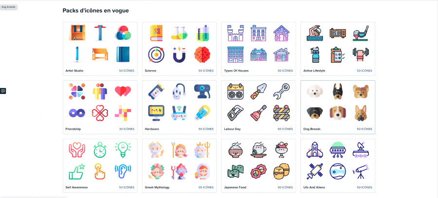 pack d'icones web sur la plateforme flaticone