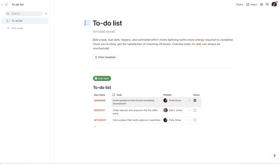interface de l'outil coda.io