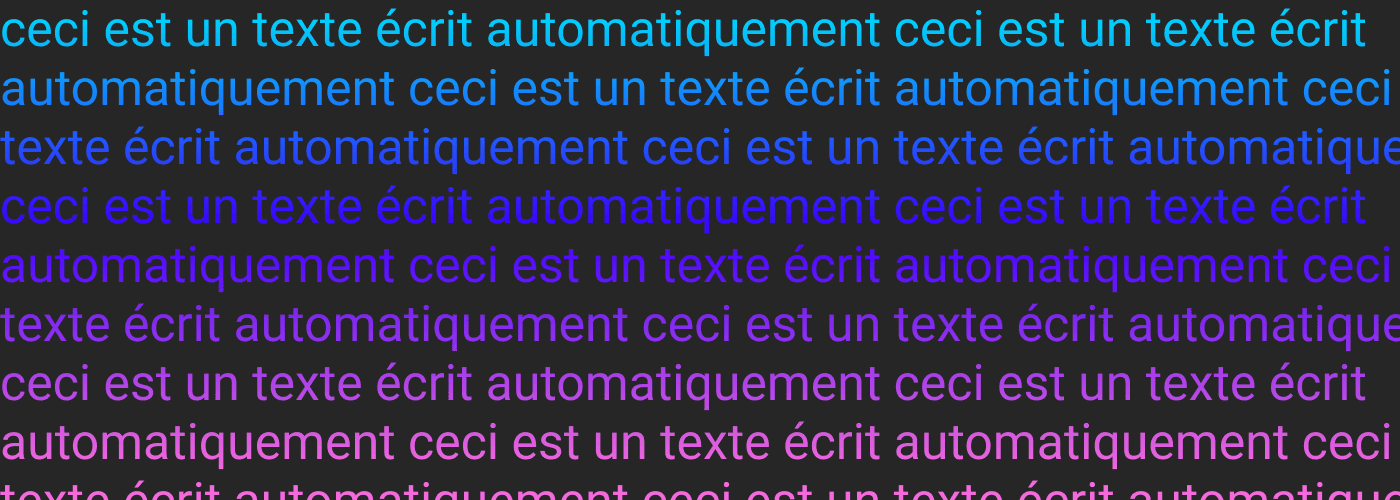 texte avec couleur gradient bleu et rose sur fond noir