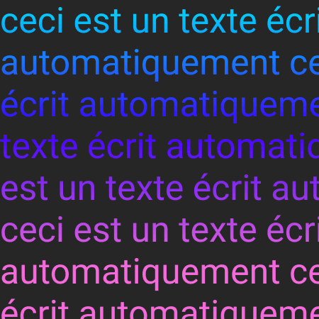 texte avec couleur gradient bleu et rose sur fond noir