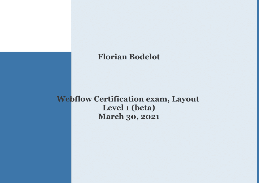 Webflow Certification exam, Layout Level 1 (beta)