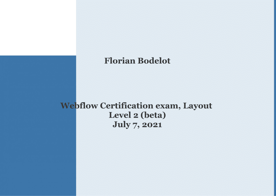 Webflow Layouts Certification exam, Level 2