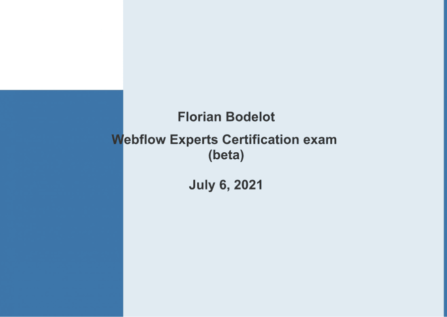 Webflow Experts Certification exams