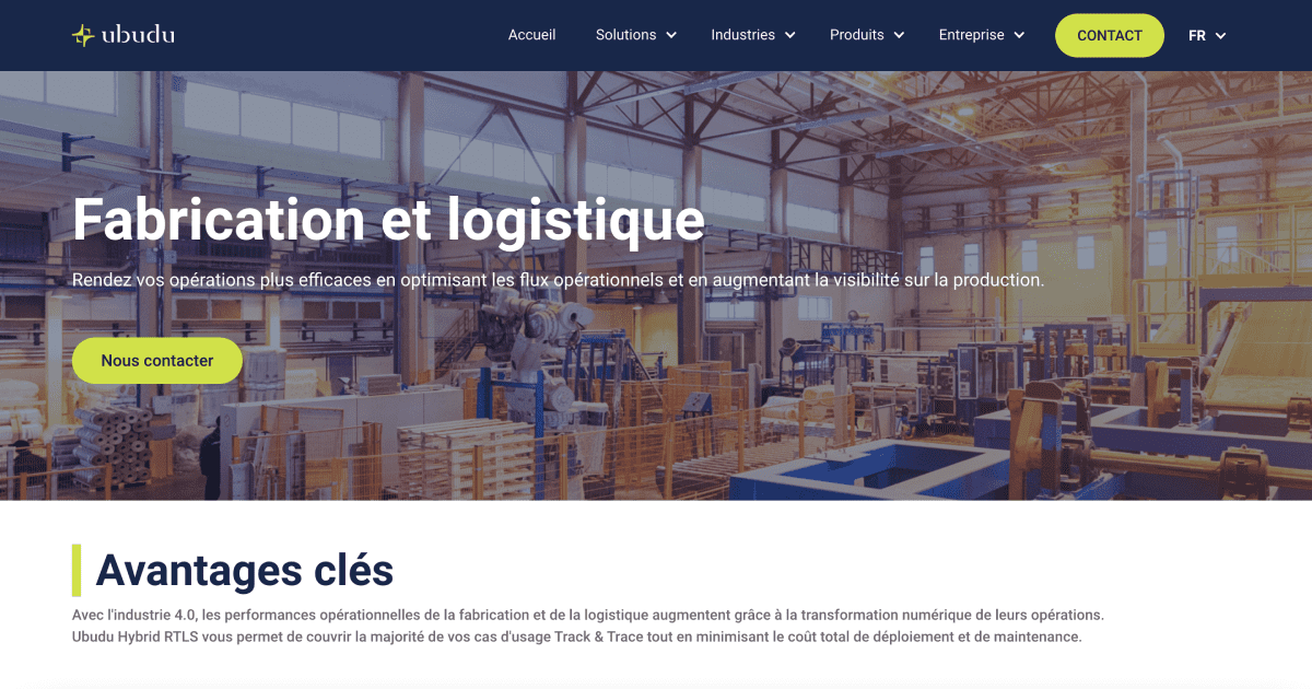Refonte industrie page Ubudu