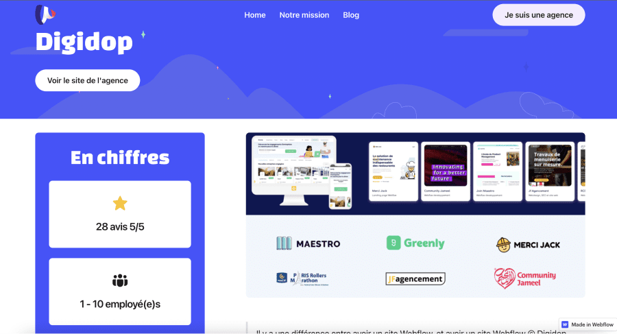Page sur l'agence Digidop.fr