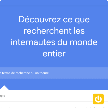 Interface de recherche de l'outil Google Trends