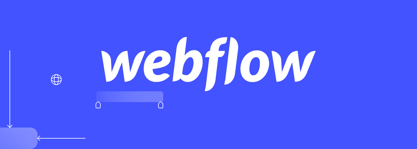 Logo Webflow sur fond bleu