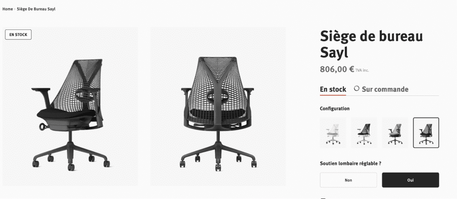 Siège de bureau Sayl, noire