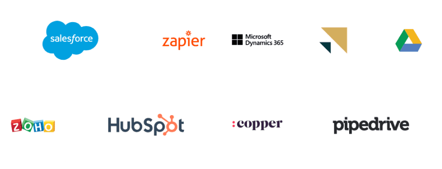 logos zapier salesforce microsoft drive zoho hubspot copper pipedrive