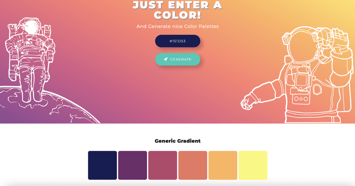 Palette de couleur générée par ColorSpace