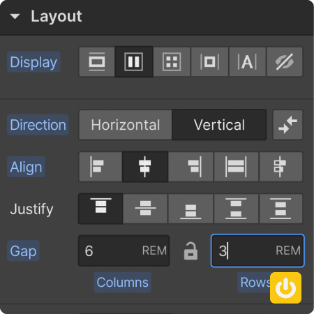 Flexboxgap fonctionnalité dans Webflow