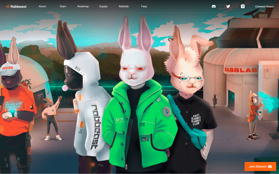 Site Webflow sur la collection NFT Rabbeast