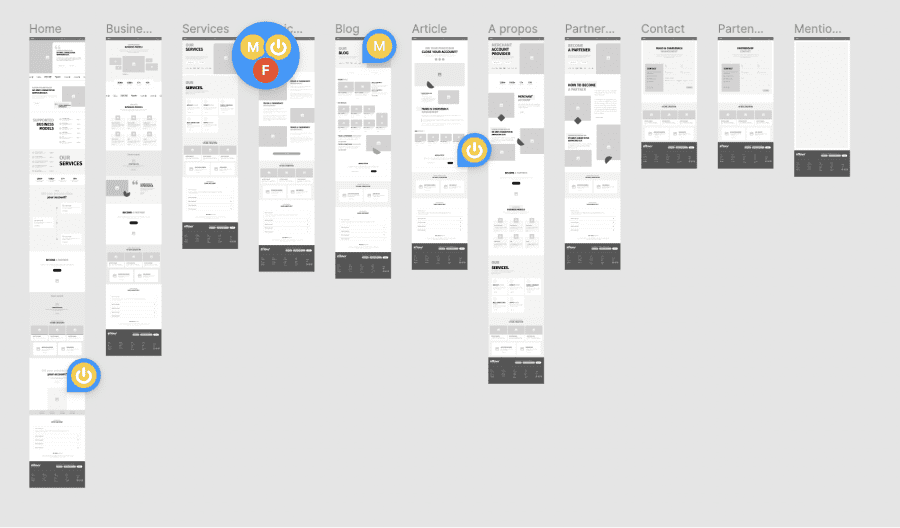 11 pages d'UX design sur Figma
