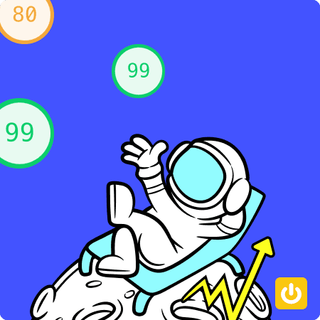 Astronaut NFT assis sur la lune avec des scores google lighthouse