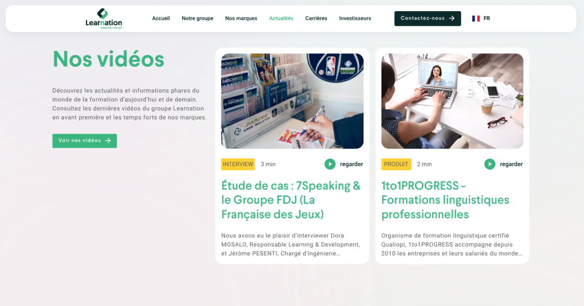 section vidéo featured learnation