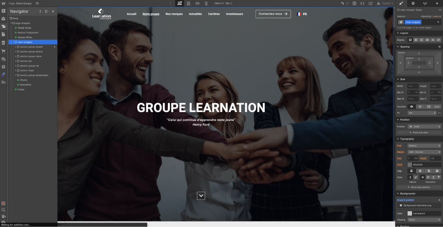 Projet webflow learnation