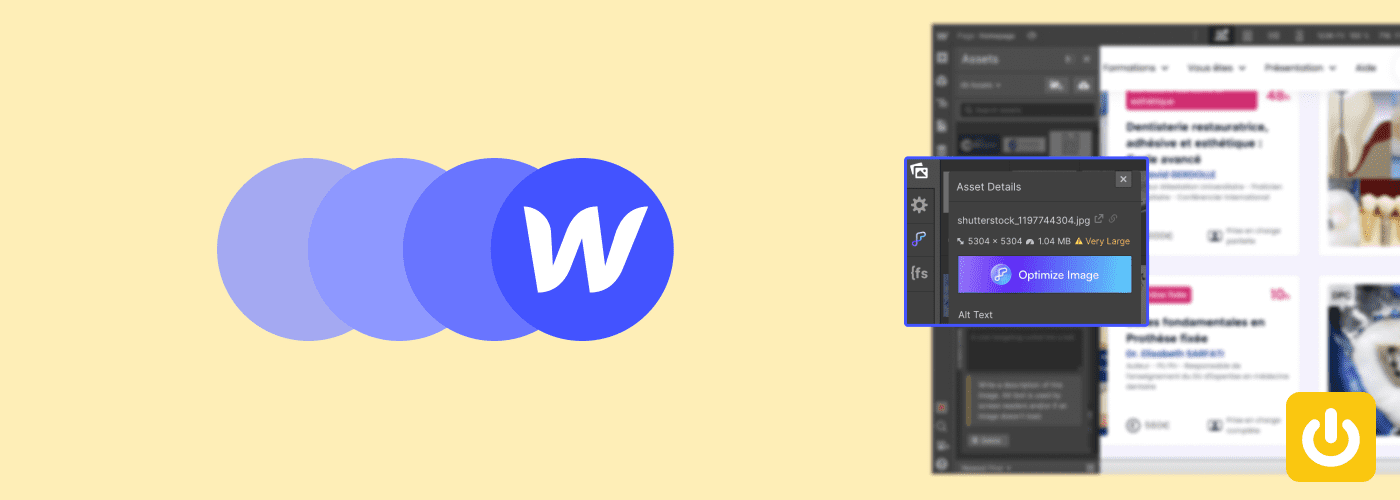 Aperçu de la fonctionnalité de compression d'images de Flowbase pour Webflow