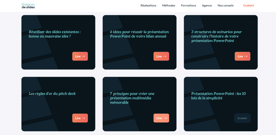 Carte sur le blog d'histoires de slides