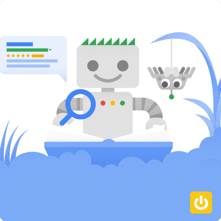 Visuel representant Google Search Centrale avec icone power Digidop