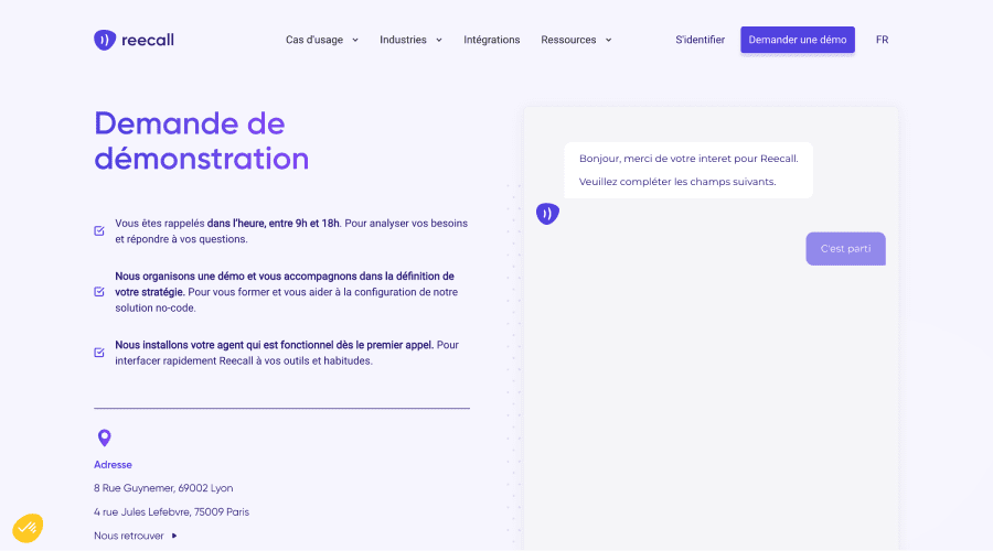 demande de demonstration reecall