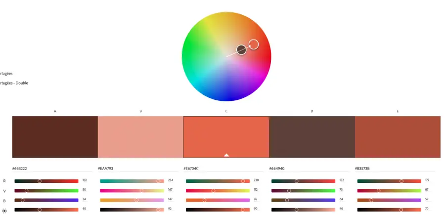 fonctionnalité pour trouver des couleurs monochromes sur la plateforme adobe color