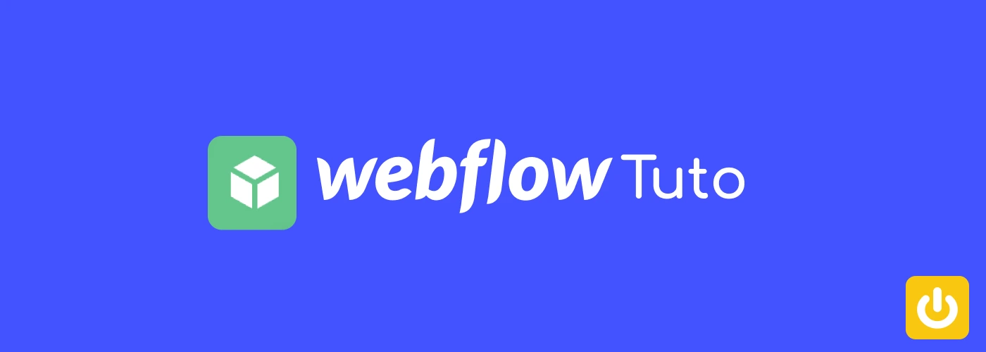 Texte Webflow Tuto avec logo symbol Webflow