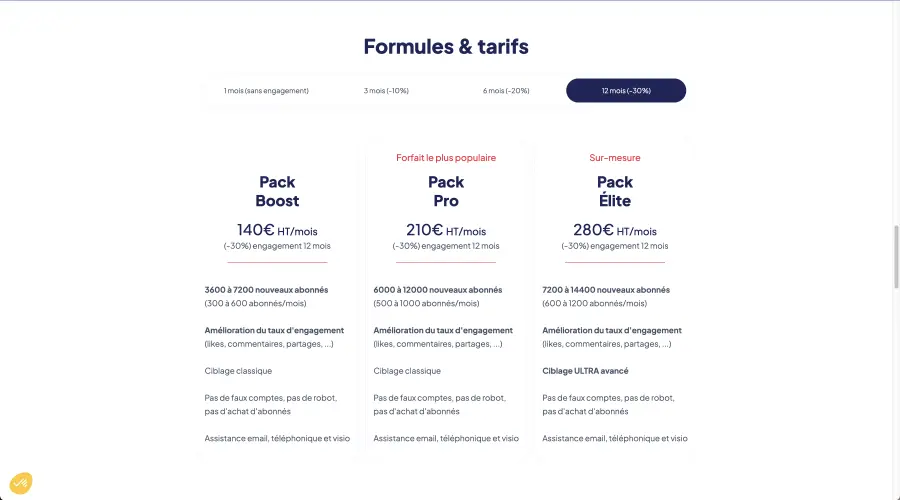 ancien pricing agence ovb