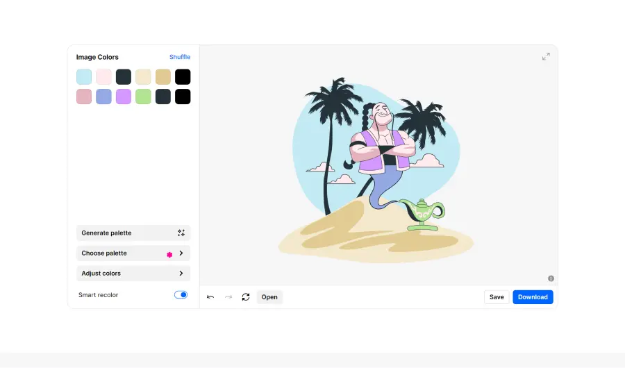 outil de colorisation d'illustration svg sur coolors