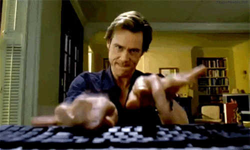 Gif someone typing fast on computer