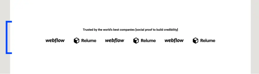 preuve sociale avec logos webflow et relume site web