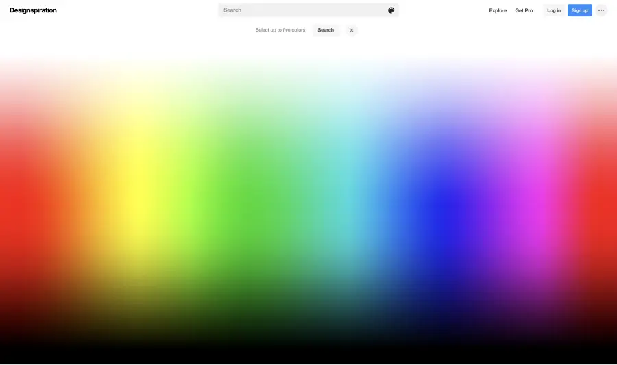 fonctionnalité de recherche par couleurs de la plateforme designspiration