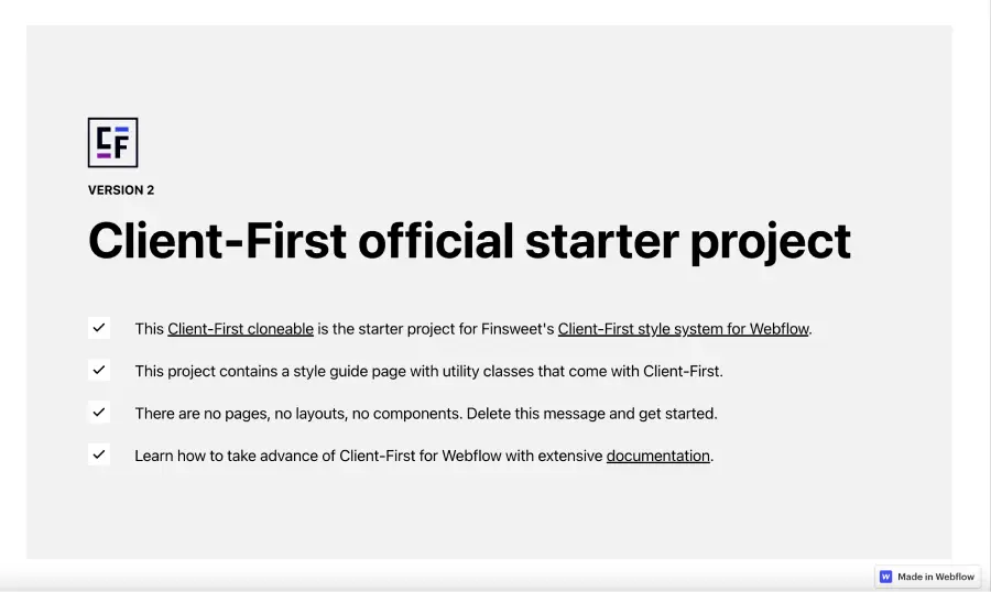 Client-First starter project template