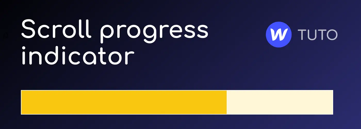 Barre de progression jaune se complétant avec logo de Webflow