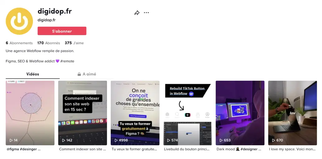 Profil tiktok de digidop.fr