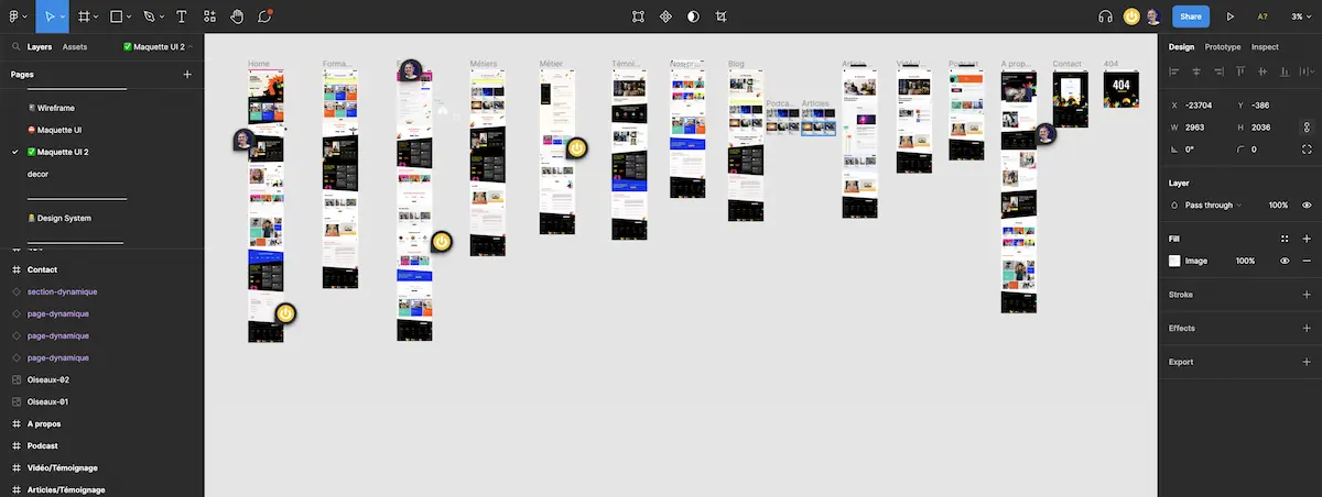 Maquette UI design sur Figma du site Join Lion