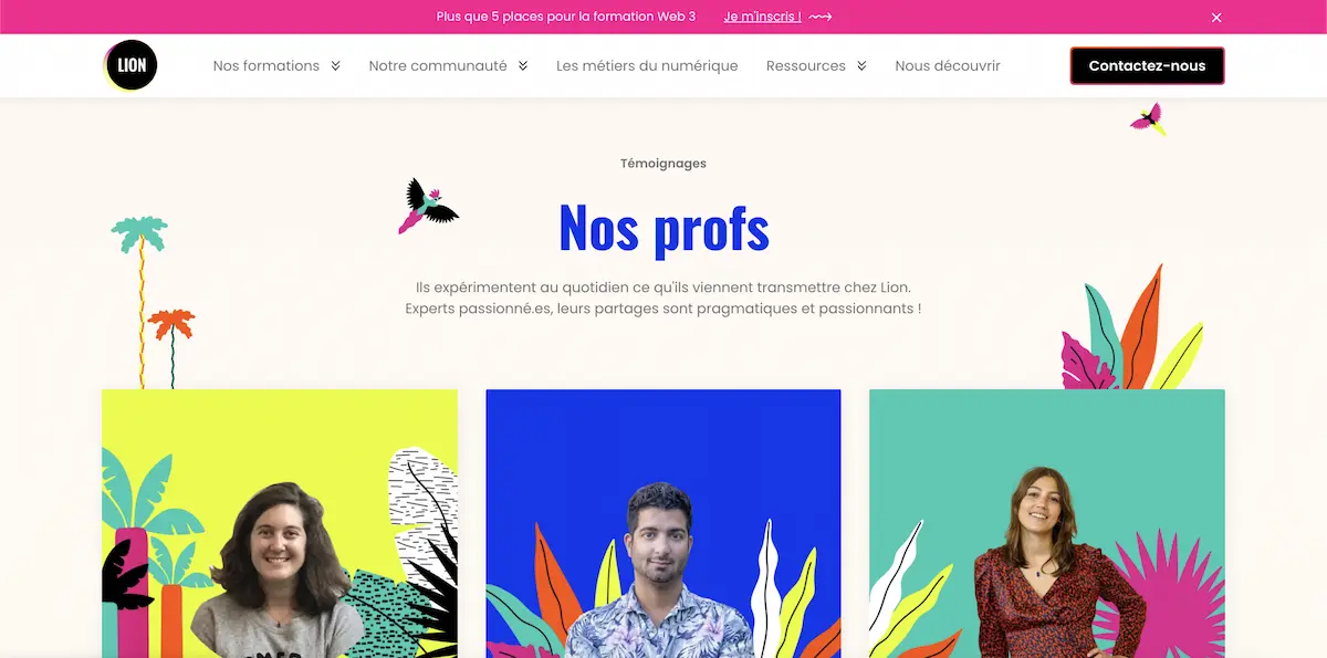 Les profs de l'école Lion