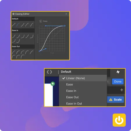 Ease editor animations dans webflow