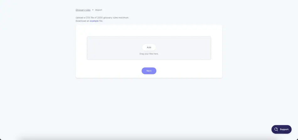 Importer un fichier CSV avec des règles de traduction dans Weglot