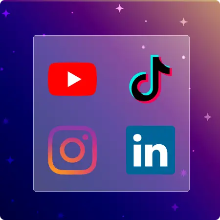Logo Youtube, TikTok, Linkedin et Instagram