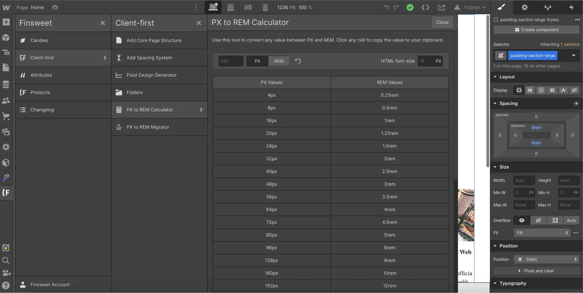 Finsweet Chrome Extension Webflow