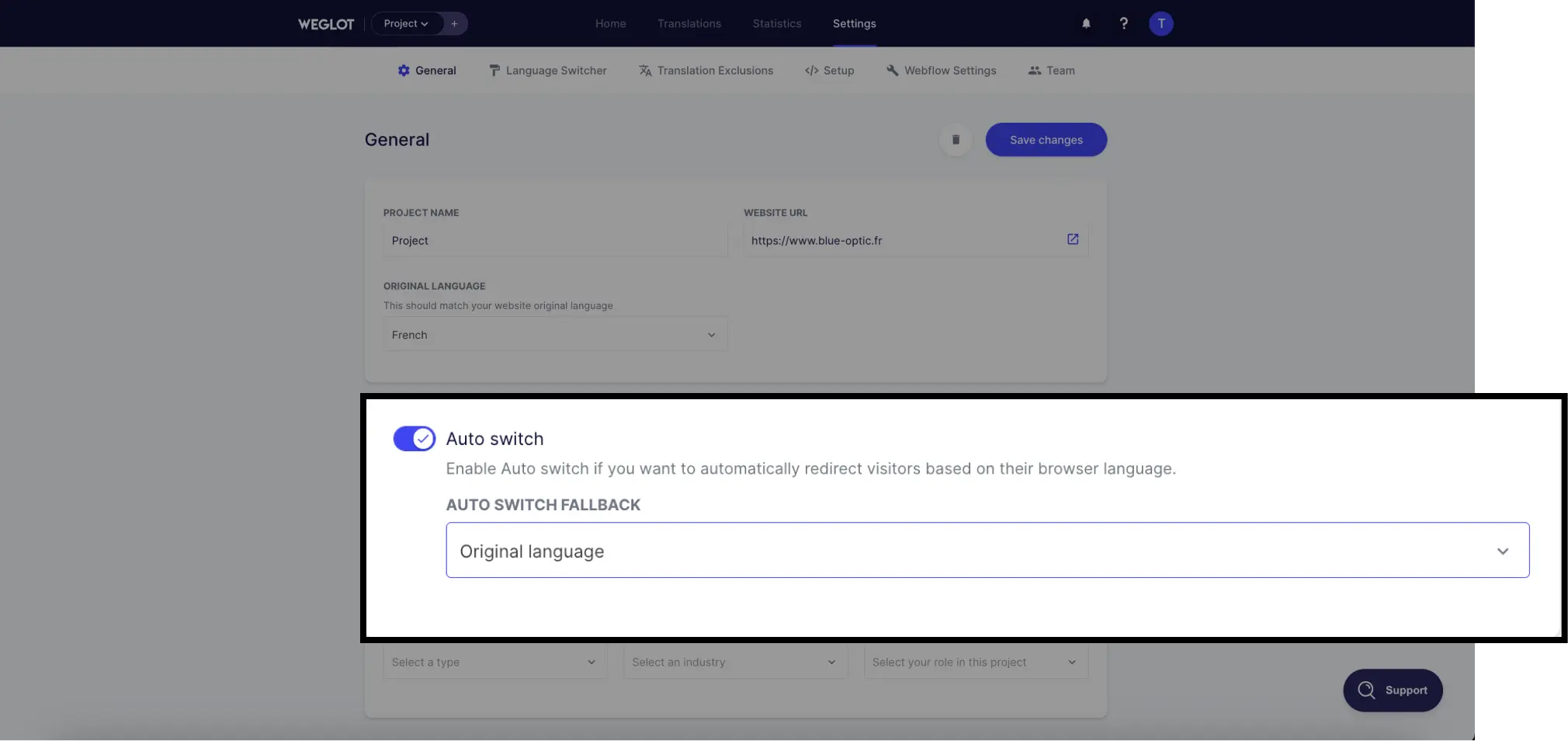détection automatique de la langue weglot