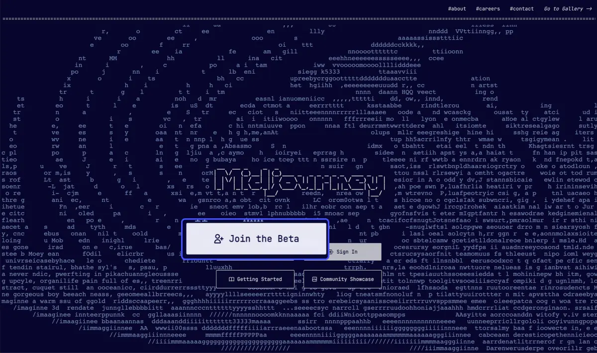 site midjourney avec le bouton "join the beta" entouré en bleu